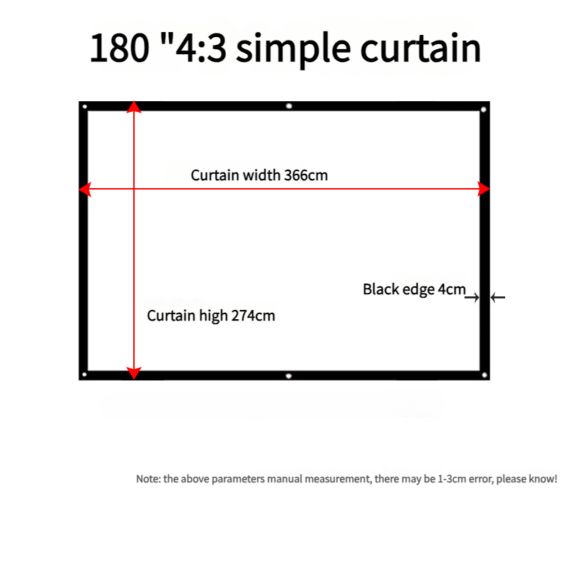Movie Screen | Portable Folding Projection Screen | Wall-mounted Camping & Mobile Projection Cloth | Suitable for Both Indoor and Outdoor Use | 100 |120 | 150 | 180 | 200 | 300 inches Projector screen