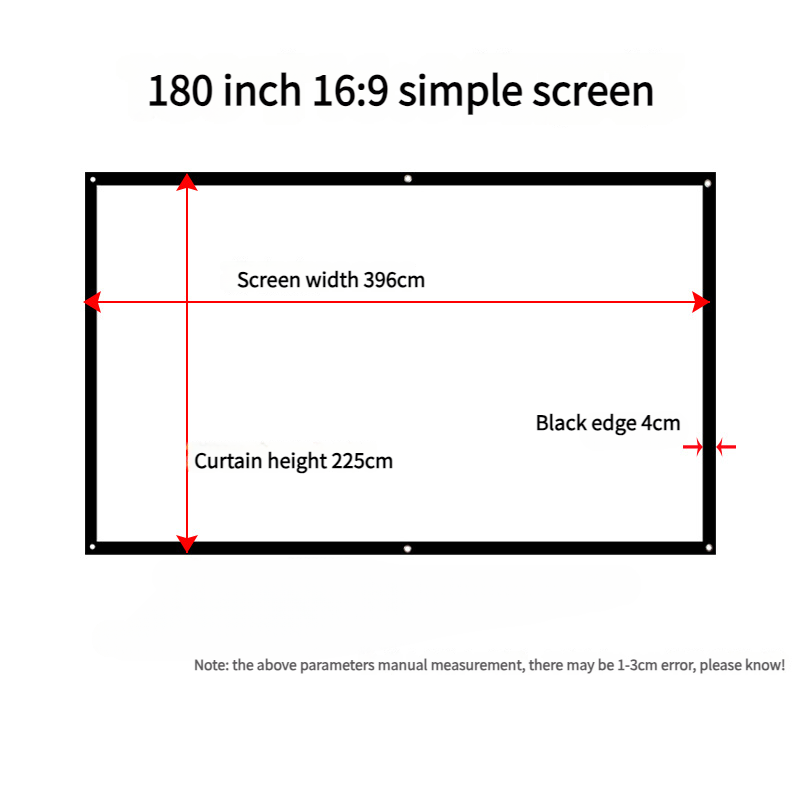 Movie Screen | Portable Folding Projection Screen | Wall-mounted Camping & Mobile Projection Cloth | Suitable for Both Indoor and Outdoor Use | 100 |120 | 150 | 180 | 200 | 300 inches Projector screen