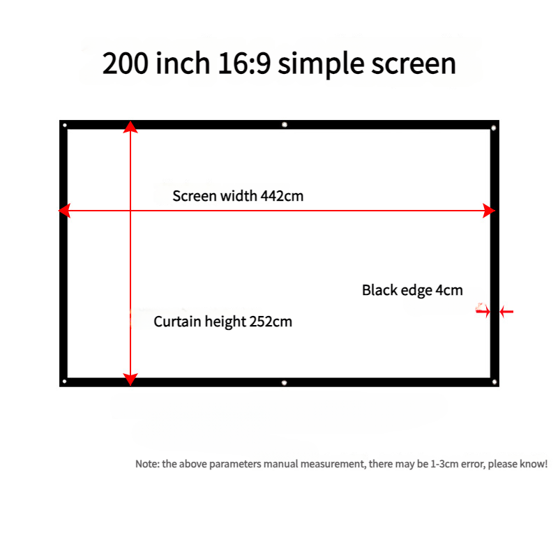 Movie Screen | Portable Folding Projection Screen | Wall-mounted Camping & Mobile Projection Cloth | Suitable for Both Indoor and Outdoor Use | 100 |120 | 150 | 180 | 200 | 300 inches Projector screen