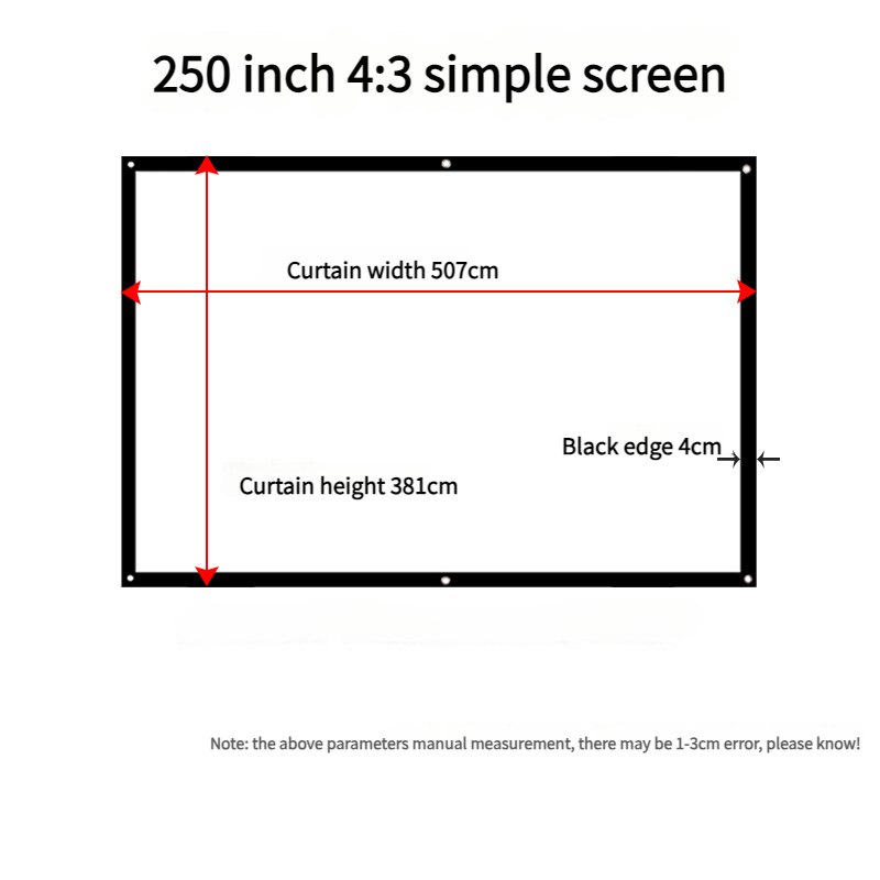 Movie Screen | Portable Folding Projection Screen | Wall-mounted Camping & Mobile Projection Cloth | Suitable for Both Indoor and Outdoor Use | 100 |120 | 150 | 180 | 200 | 300 inches Projector screen