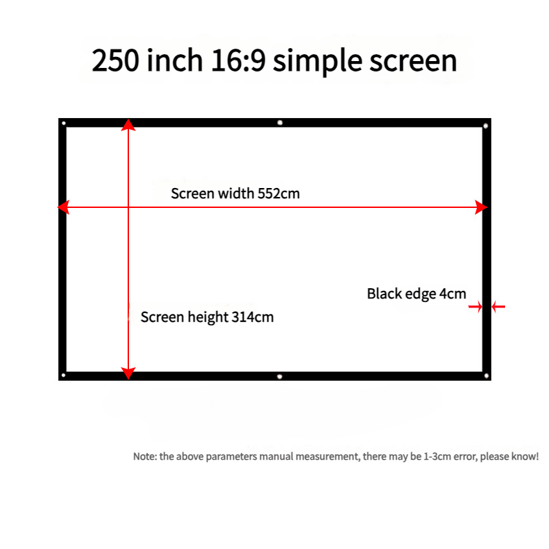 Movie Screen | Portable Folding Projection Screen | Wall-mounted Camping & Mobile Projection Cloth | Suitable for Both Indoor and Outdoor Use | 100 |120 | 150 | 180 | 200 | 300 inches Projector screen