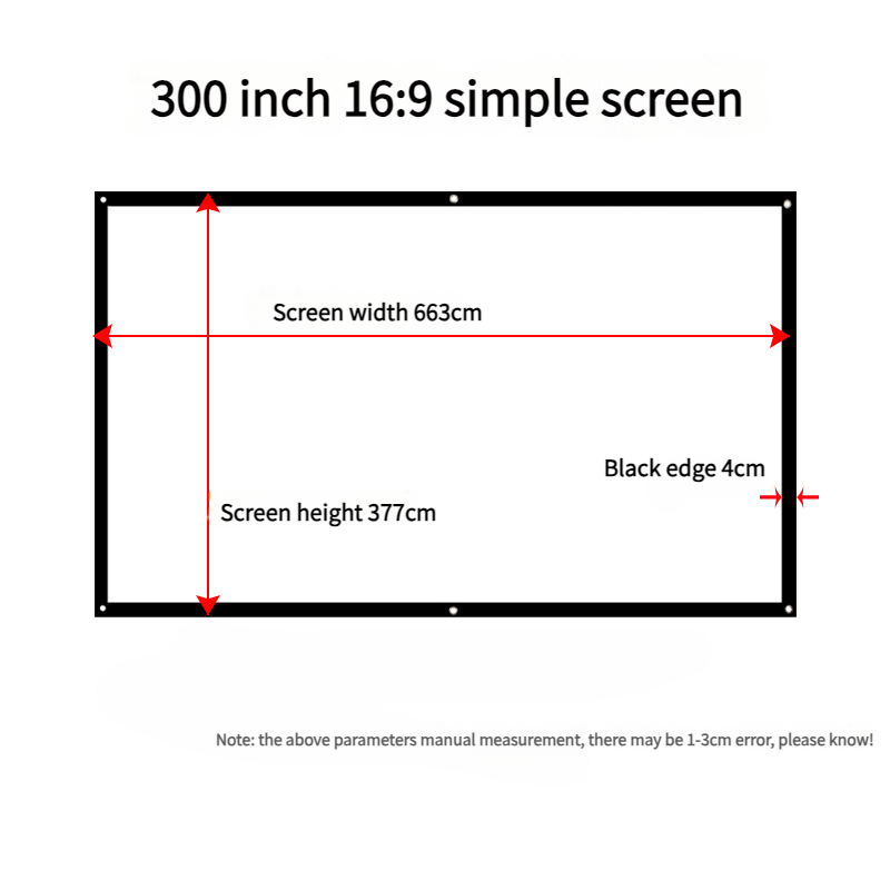 Movie Screen | Portable Folding Projection Screen | Wall-mounted Camping & Mobile Projection Cloth | Suitable for Both Indoor and Outdoor Use | 100 |120 | 150 | 180 | 200 | 300 inches Projector screen