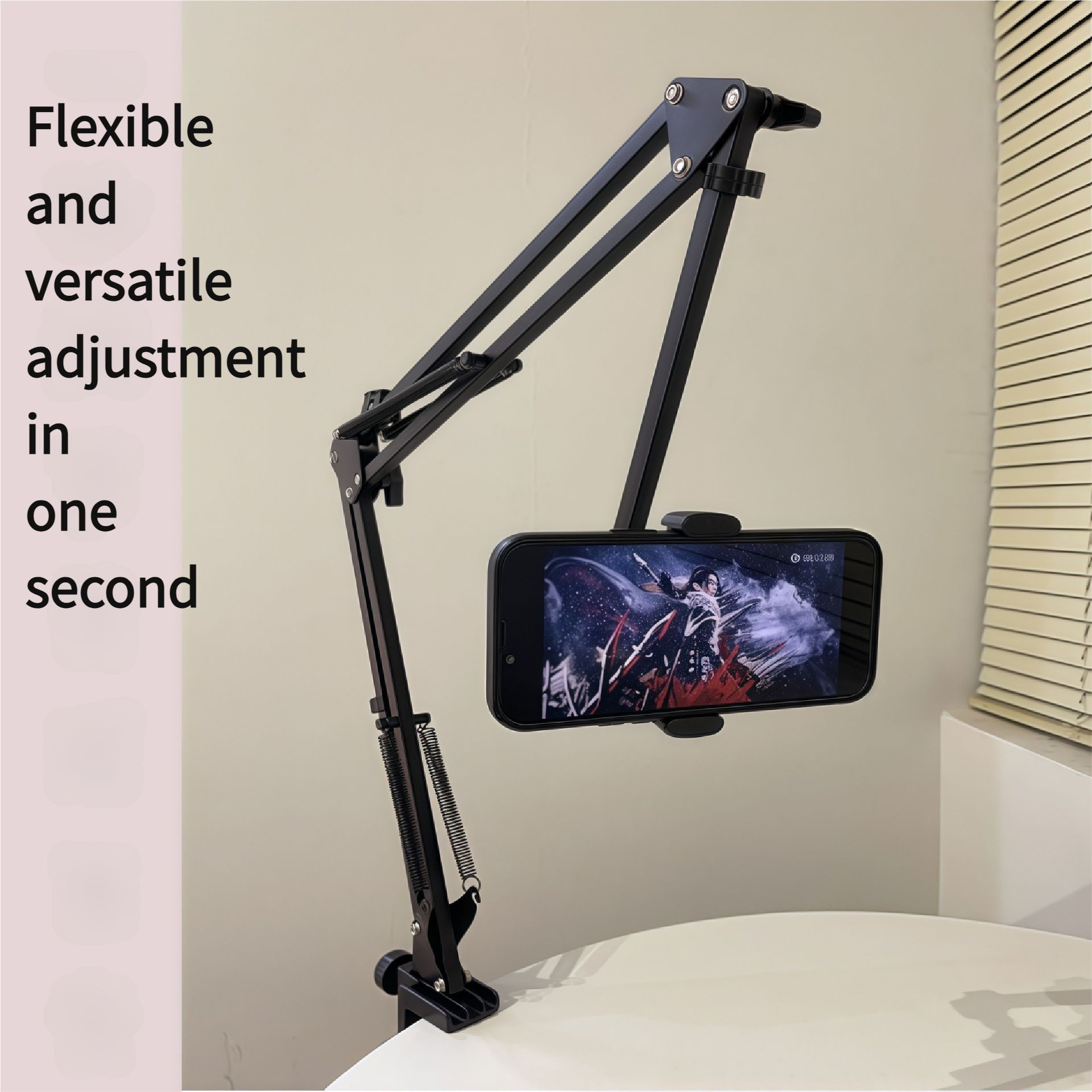 Stand | Mounts & Stands | Multi-Scenario Phone & Tablet Stand: For Dorm Beds / Desktop Overhead Shooting / Live Streaming / Lazy Bed Use | Mechanical Arm Version | Kitanda