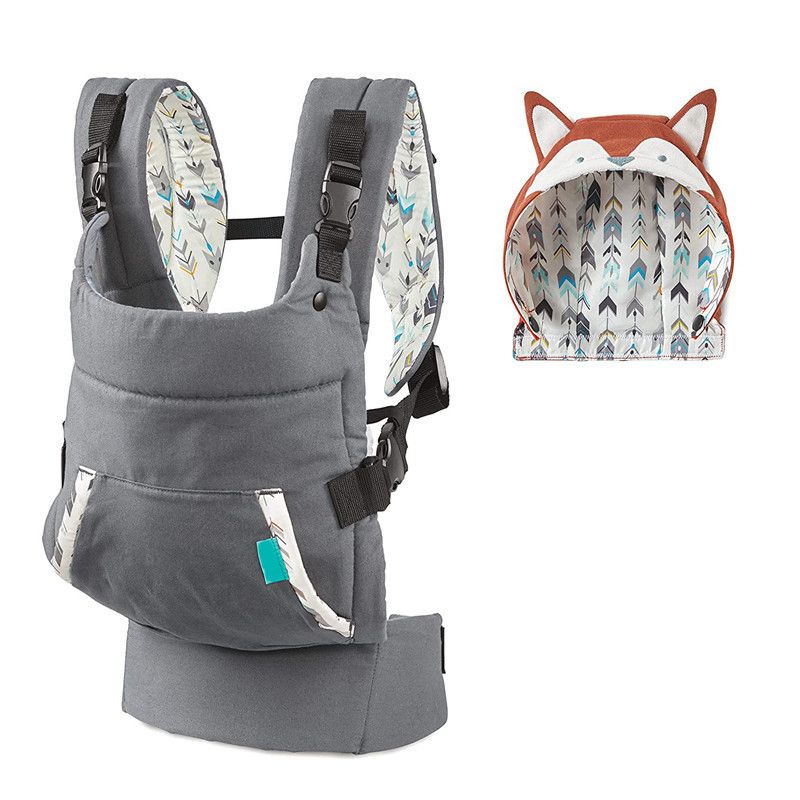 Baby Carrier 4-in-1 Double-Shoulder | All-Season with Hat | Exclusive for African Moms | UV-Protective | Breathable | Suitable for Newborns to 31 Months | Rainproof-windproof hat keeps child from cold