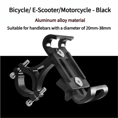 Heavy-Duty Aluminum Alloy Phone Holder - Universal Fit for Motorcycle | E-Scooter | Bicycle | Electric Bike | Stable Riding Navigation Mount for Africa Roads