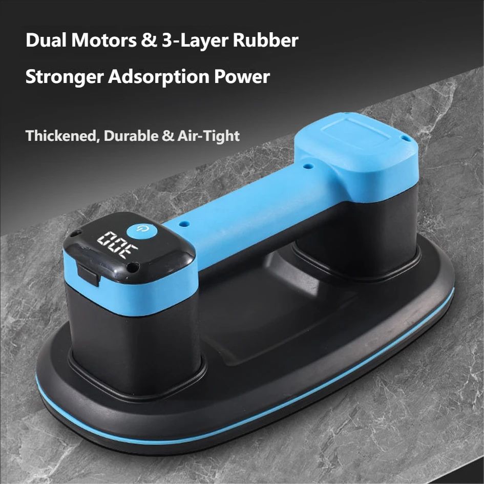 Heavy-Duty Electric Suction Cup: Strong Suction | Thickened | Digital Display | Auto Start/Stop | Multi-Functional for Glass & Ceramic Tile | Construction Tools & Supplies