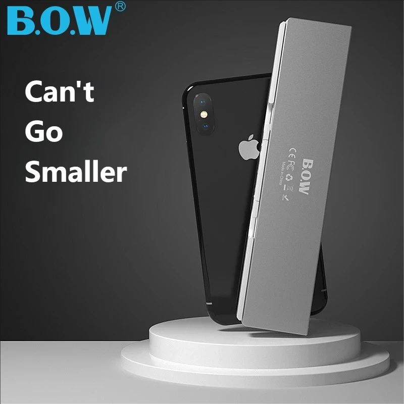 BOW Portable Folding Bluetooth Keyboard – Universal for Phones/Tablets | Compatible with Apple/Android | Wireless Keyboard