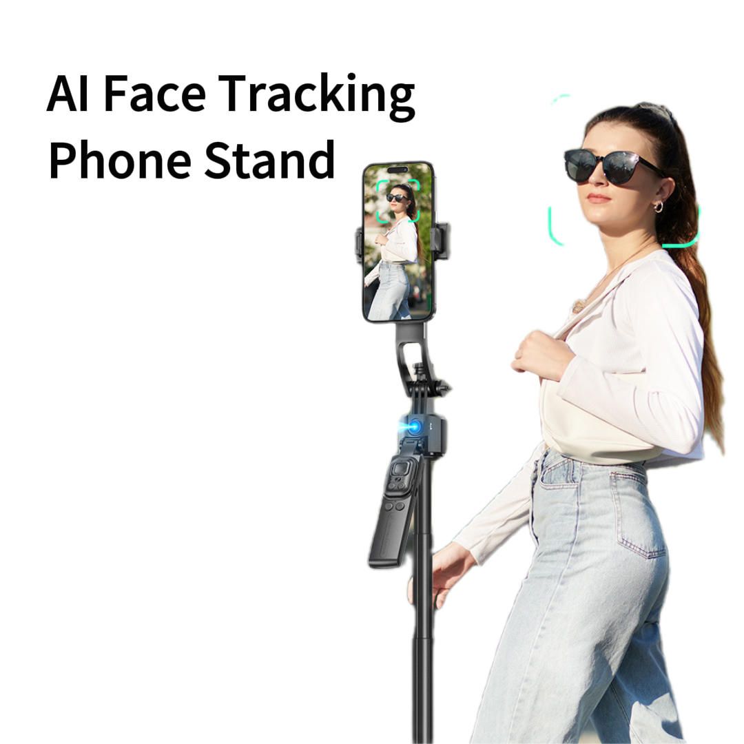 C17 Smart Selfie Stick with Face Tracking | AI Auto-Tracking  |  Anti-Shake Gimbal  |  Aluminum Alloy |  4-Leg Tripod - Photography Essential  |  Phone Stand | Mounts & Stands | Kitanda