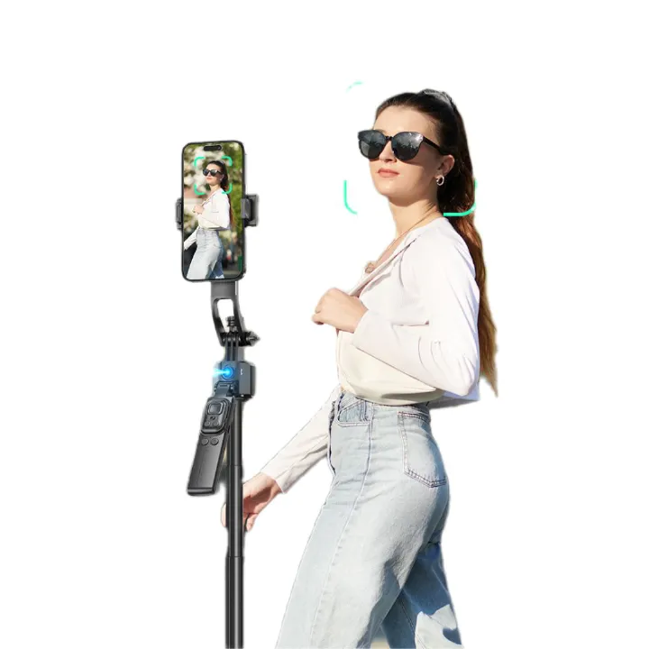 C17 Smart Selfie Stick with Face Tracking | AI Auto-Tracking  |  Anti-Shake Gimbal  |  Aluminum Alloy |  4-Leg Tripod - Photography Essential  |  Phone Stand | Mounts & Stands | Kitanda