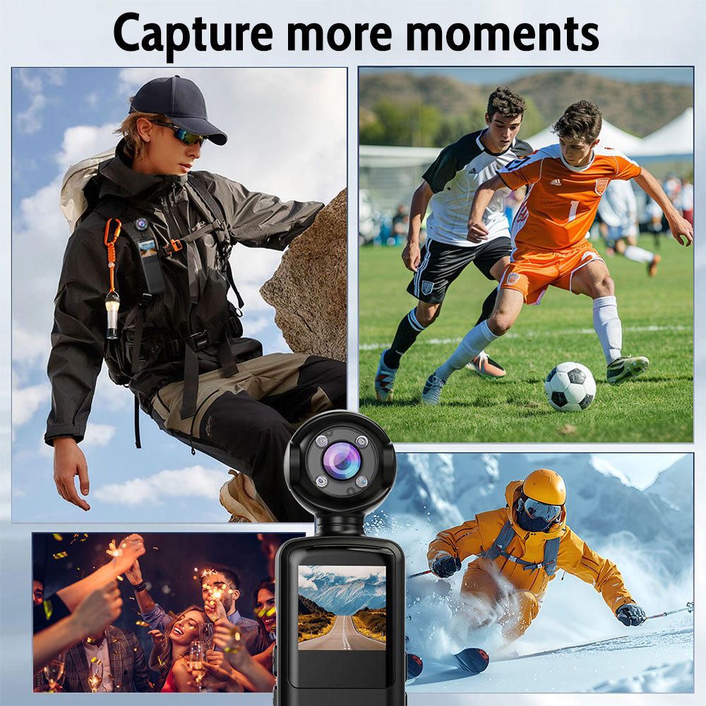 1080P WIFI Portable Action Camera - Clip-on Design | Dedicated for Outdoor Cycling Vlog Recording | Pocket Camera