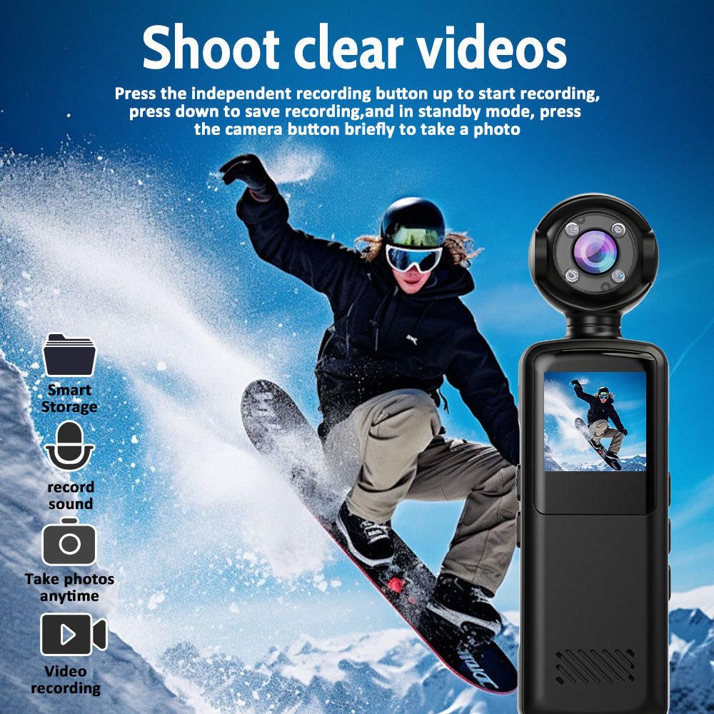 1080P WIFI Portable Action Camera - Clip-on Design | Dedicated for Outdoor Cycling Vlog Recording | Pocket Camera