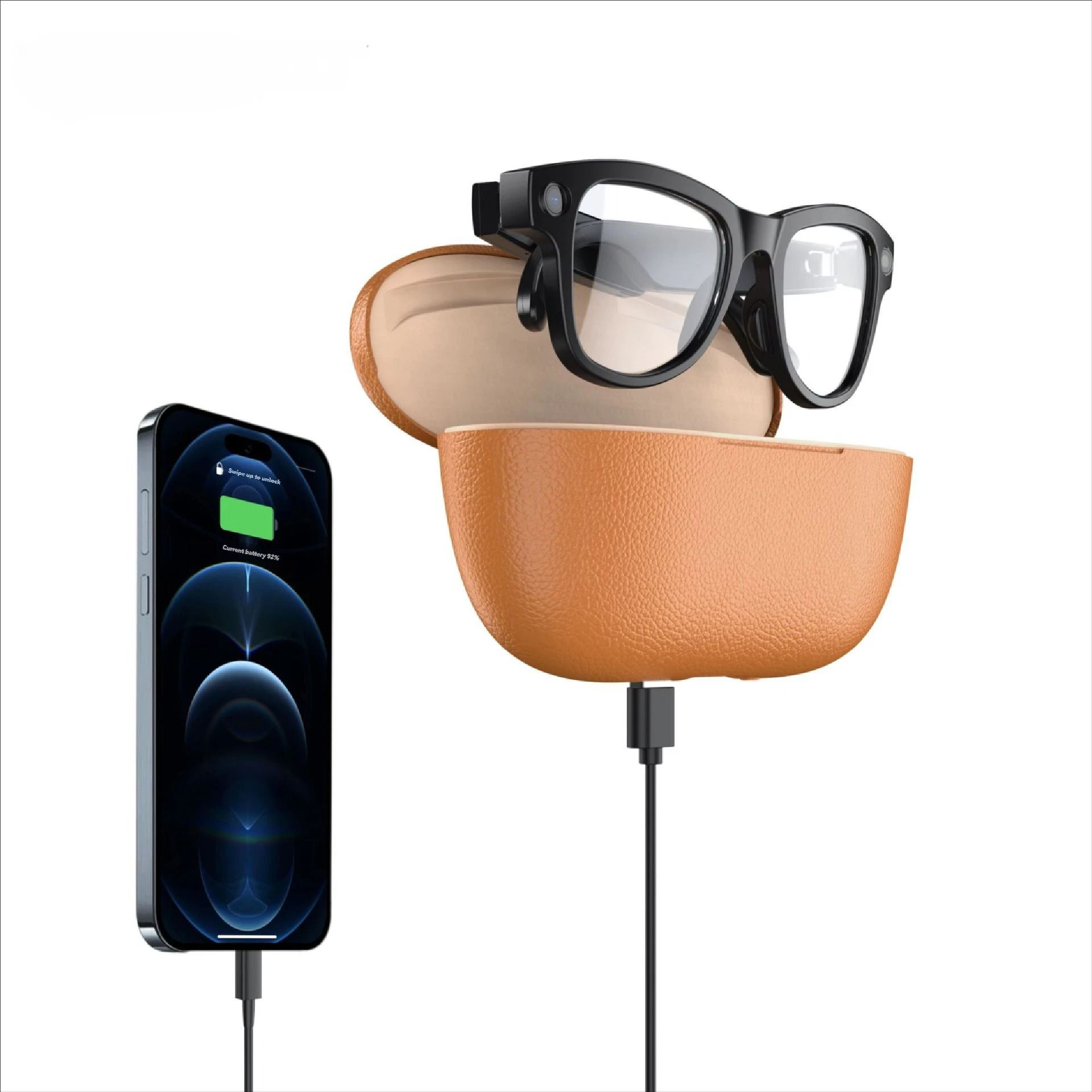 M02 Ultra Smart AI Glasses | 8MP Camera/WiFi/Object Recognition/Voice Translation/Reverse Charging Case