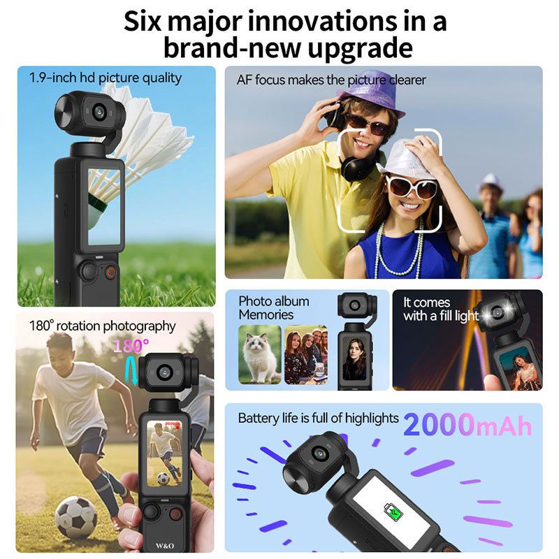 1080P Handheld Action Camera/All-Round Stabilization for Outdoor & Vlogging | digital pocket camera