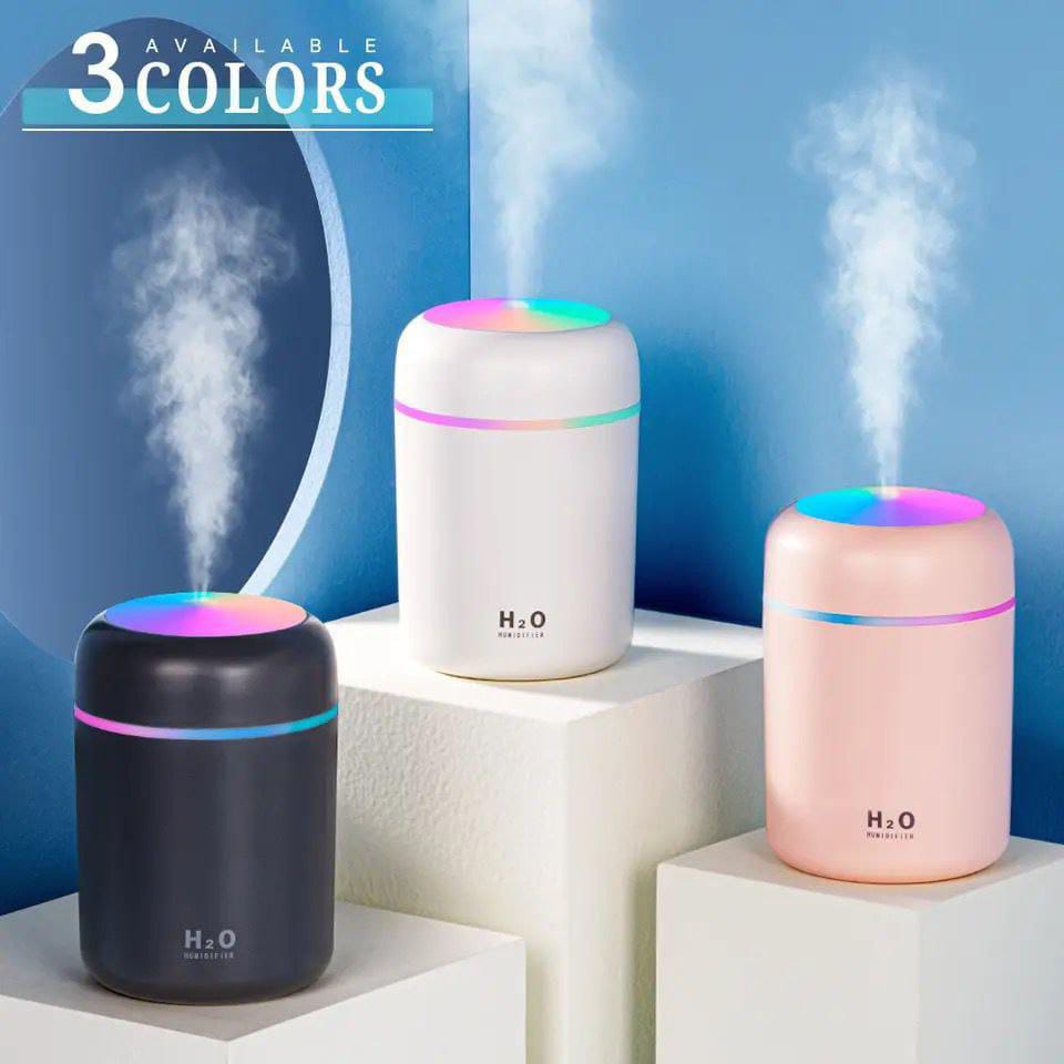 USB Colorful Humidifier with LED Lights – Compact Ultrasonic Mist Diffuser with Multicolor Light Modes | Ideal for Bedroom, Office, or Travel Use