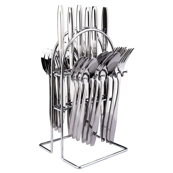24-Piece Stainless Steel Cutlery Set – Complete Tableware for 6 People | Forks, Spoons, Knives & Teaspoons | Elegant & Durable