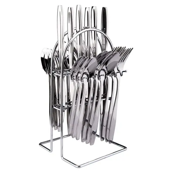 24-Piece Stainless Steel Cutlery Set – Complete Tableware for 6 People | Forks, Spoons, Knives & Teaspoons | Elegant & Durable