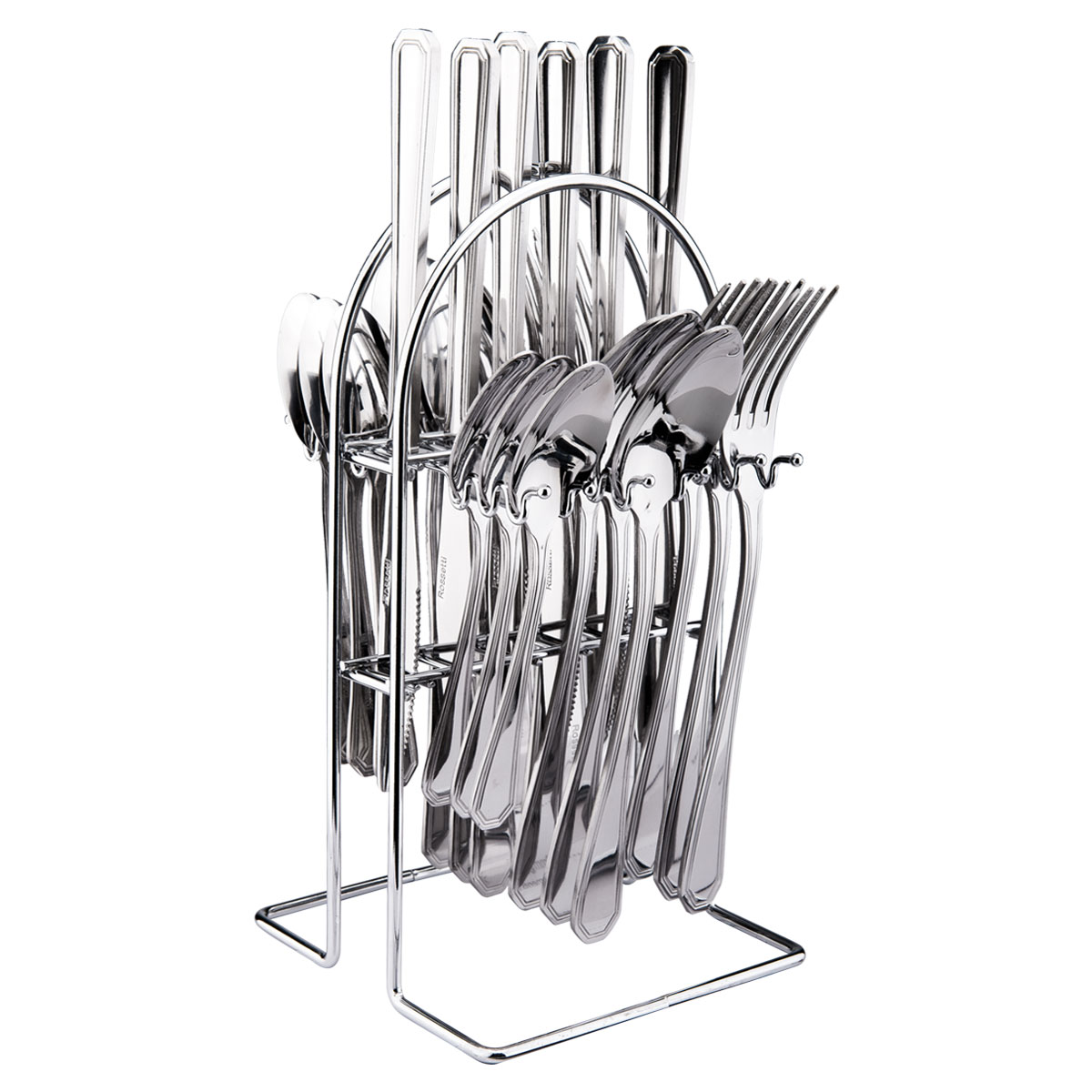 24-Piece Stainless Steel Cutlery Set – Complete Tableware for 6 People | Forks, Spoons, Knives & Teaspoons | Elegant & Durable