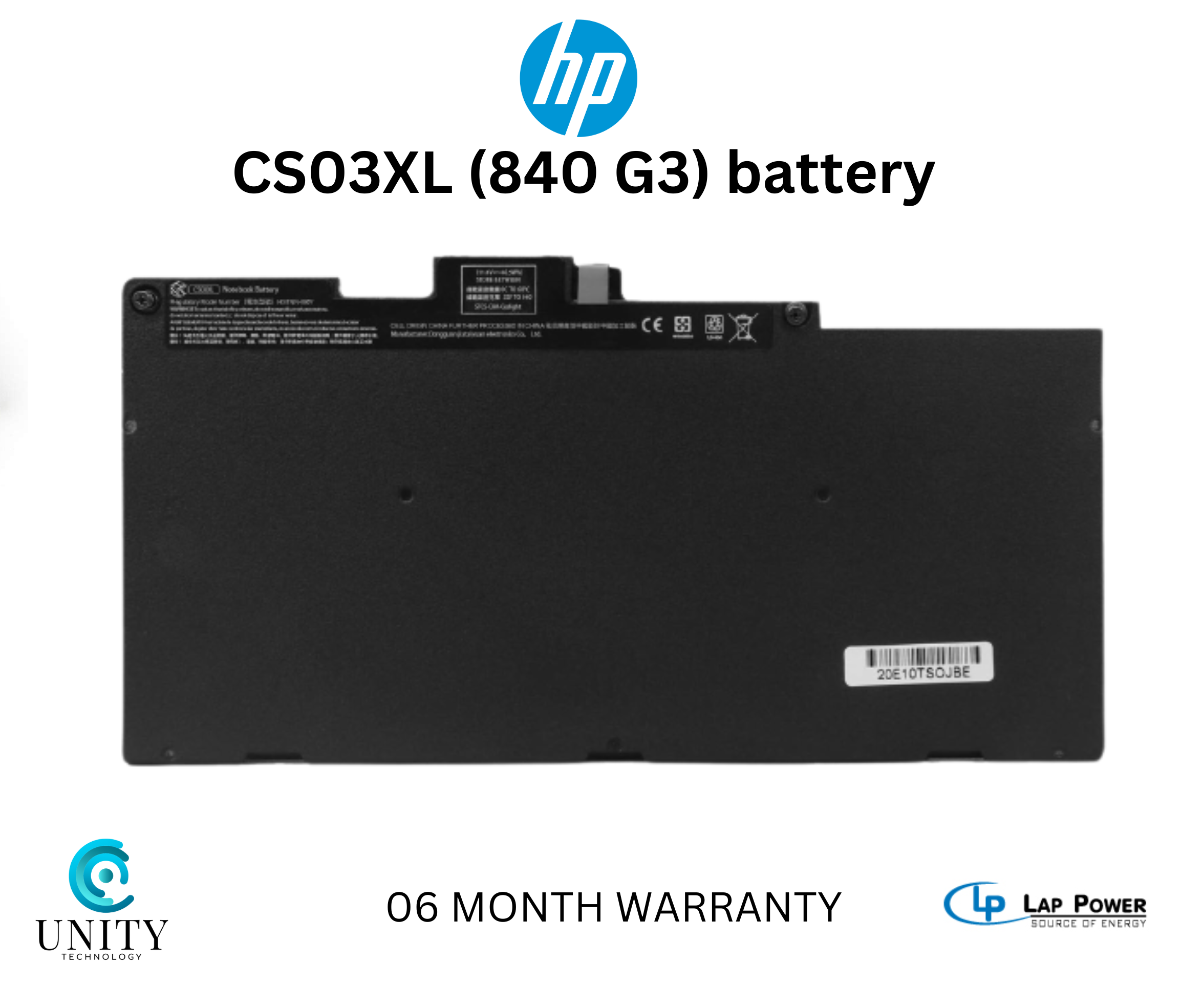 ⬛ HP CS03XL Laptop Battery – 11.4 V, ~46 Wh – Replacement for EliteBook 745/755/840/850 G3 & G4, ZBook 15u G3/G4