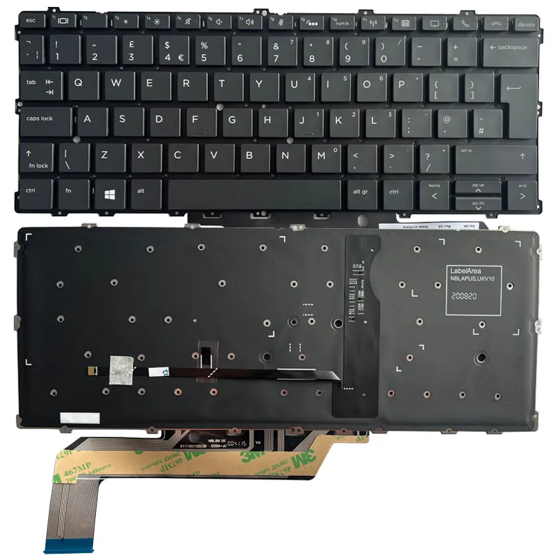 HP EliteBook x360 1030 G2 / G3 Replacement Keyboard – UK Layout, Backlit