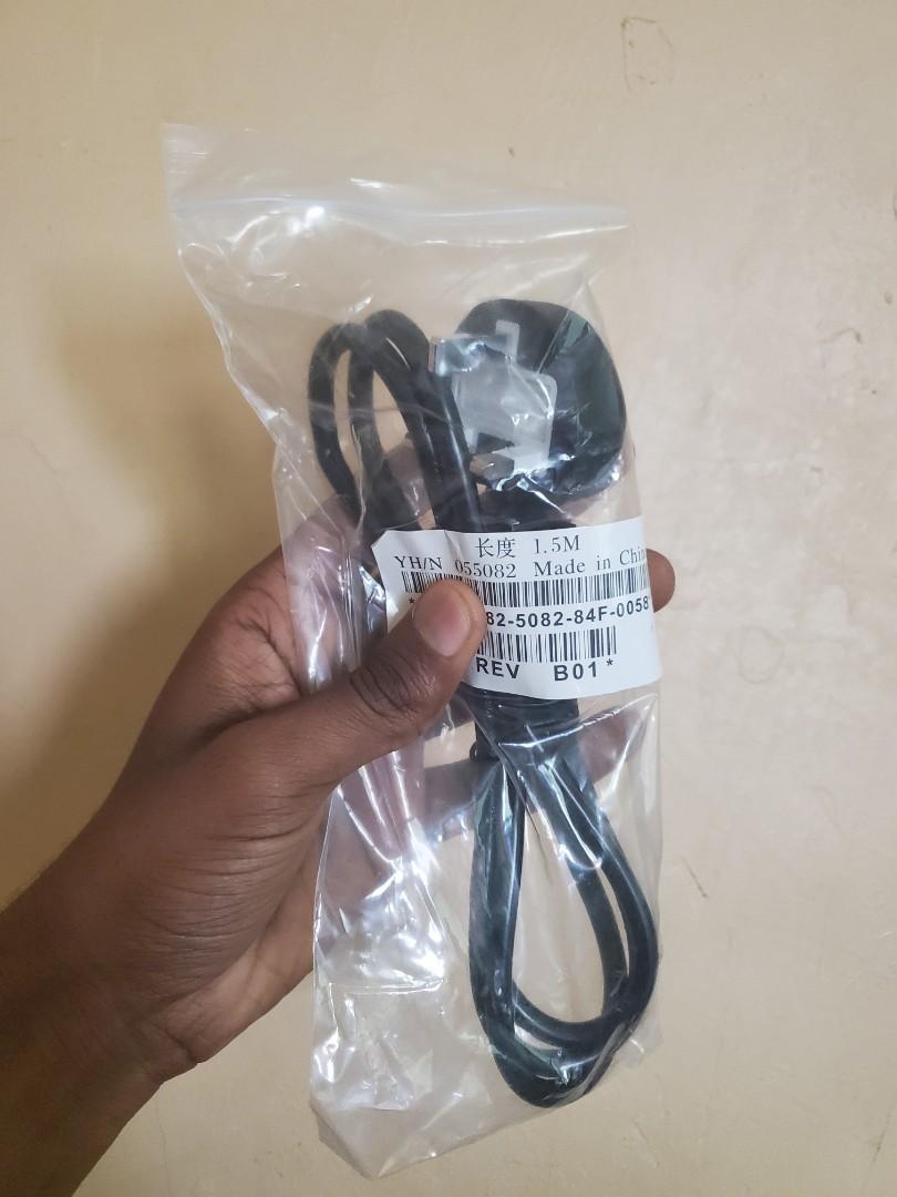 ⚫Laptop Power Cable (3-Pin) with White Fuse – High-Quality AC Power Cord for Laptop Adapters | Ksh 250