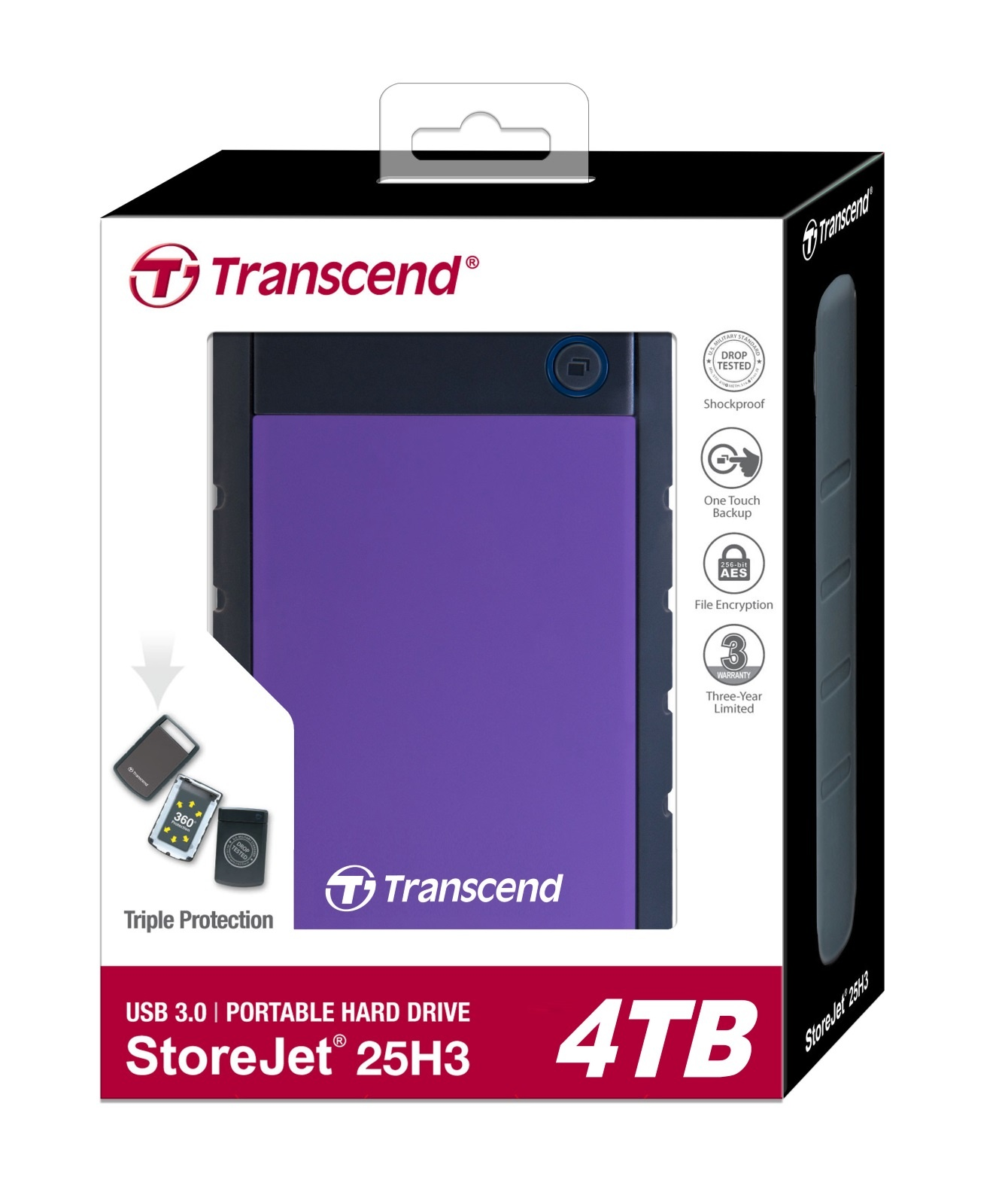 🟪🟩Transcend External Hard Drive 23M2 – 1TB / 2TB | USB 3.1 | Shock-Resistant | Excellent Condition