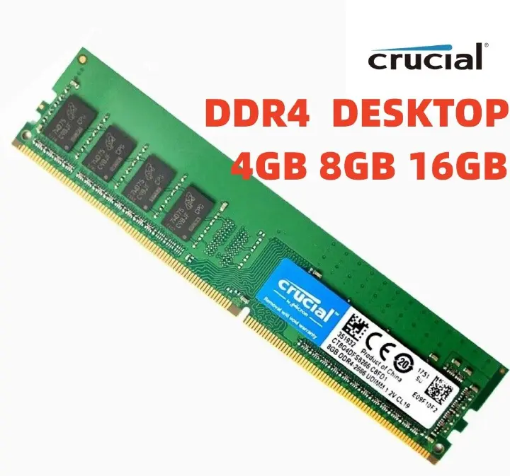 NEW!! Crucial/ Samsung/ Toshiba/ Lexar 4GB / 8GB / 16GB DDR4 (PC4) Desktop RAM – High-Speed Memory Upgrade for PCs | Compatible with most desktop motherboards supporting DDR4 (PC4)