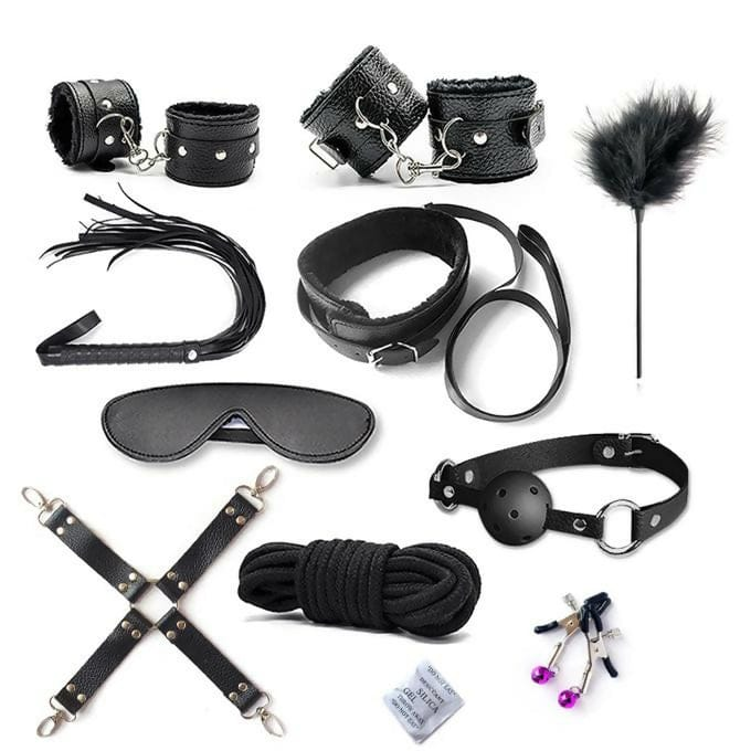💦🥵👅10-Piece Bondage Play Set – Premium PU Leather Restraint Kit for Adults (Full Set) – 10-in-1 Premium Bondage Set - Ksh 3,769