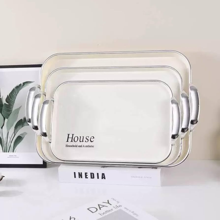 Luxury 3-Piece Acrylic Tray Set – Elegant Household & Aesthetic Decor Trays (42×38×32cm) | High-Quality Finish – Ksh 2,099