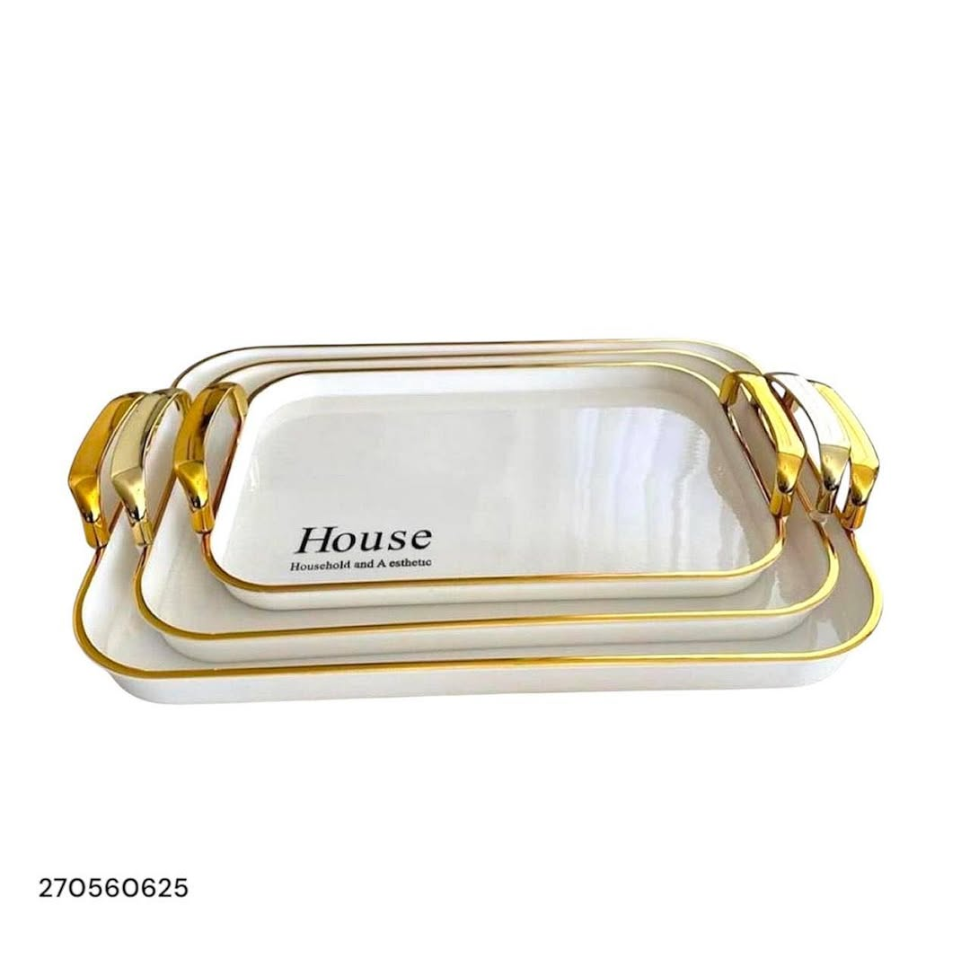 Luxury 3-Piece Acrylic Tray Set – Elegant Household & Aesthetic Decor Trays (42×38×32cm) | High-Quality Finish – Ksh 2,099