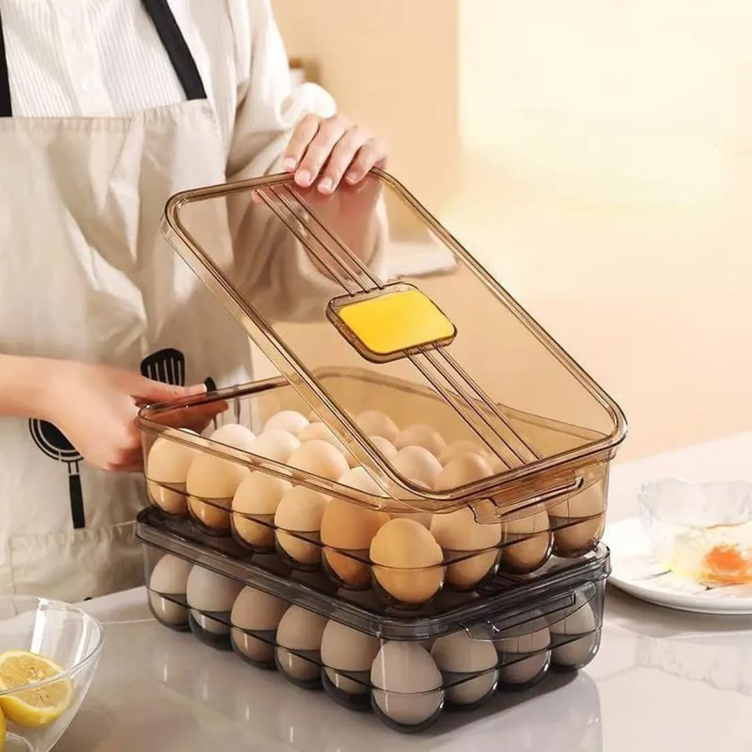 🥚🍳 24-Slot Acrylic Egg Tray – Clear Stackable Egg Storage Organizer | Durable & Stylish Kitchen Essential – Ksh 1,639