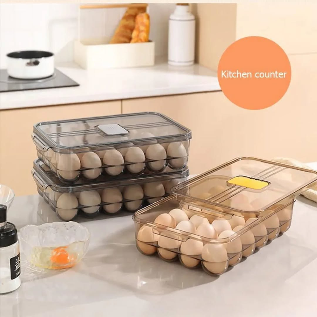 🥚🍳 24-Slot Acrylic Egg Tray – Clear Stackable Egg Storage Organizer | Durable & Stylish Kitchen Essential – Ksh 1,639