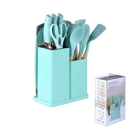 19pcs Silicone Kitchen Utensil Set with Knives – Grey | Heat-Resistant Non-Stick Cooking Tools (Price Drop!) – Ksh 3,444