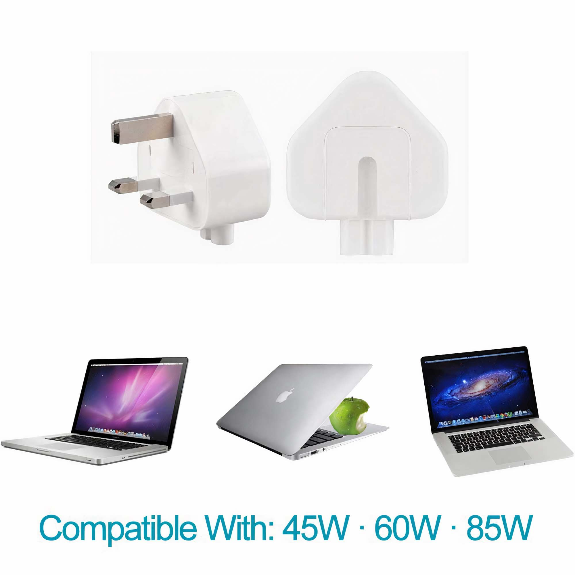 Apple 3-Pin Plug Adapter – UK Style Wall Connector for MacBook Chargers | Compatible with MagSafe & USB-C Bricks – Ksh 999