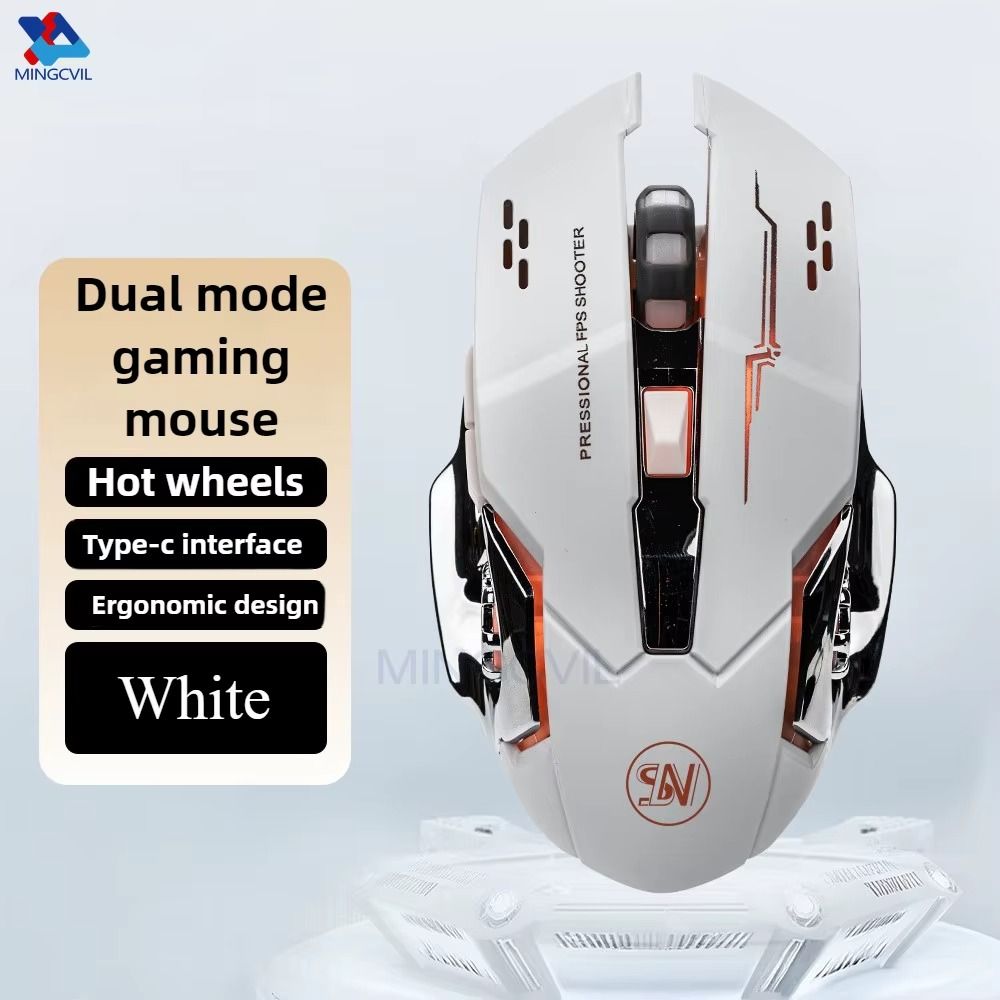 🎮Rechargeable Wireless Gaming Mouse – Silent Bluetooth + 2.4G + Type-C Charging – Mechanical RGB Backlight Mouse for PC/Laptop
