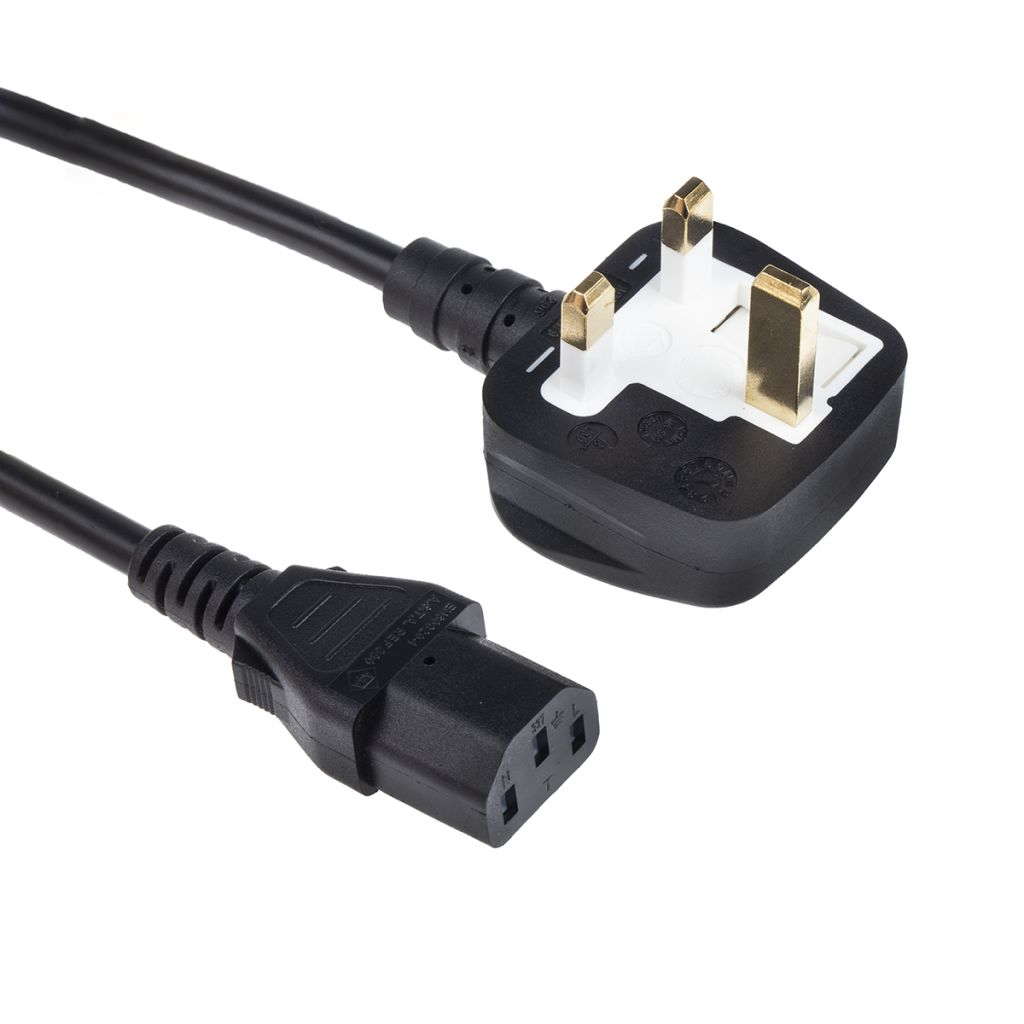 ⚫Desktop Power Cable (3-Pin) with White Fuse – High-Quality AC Adapter Cord for PC, Monitor, Printer | Ksh 250