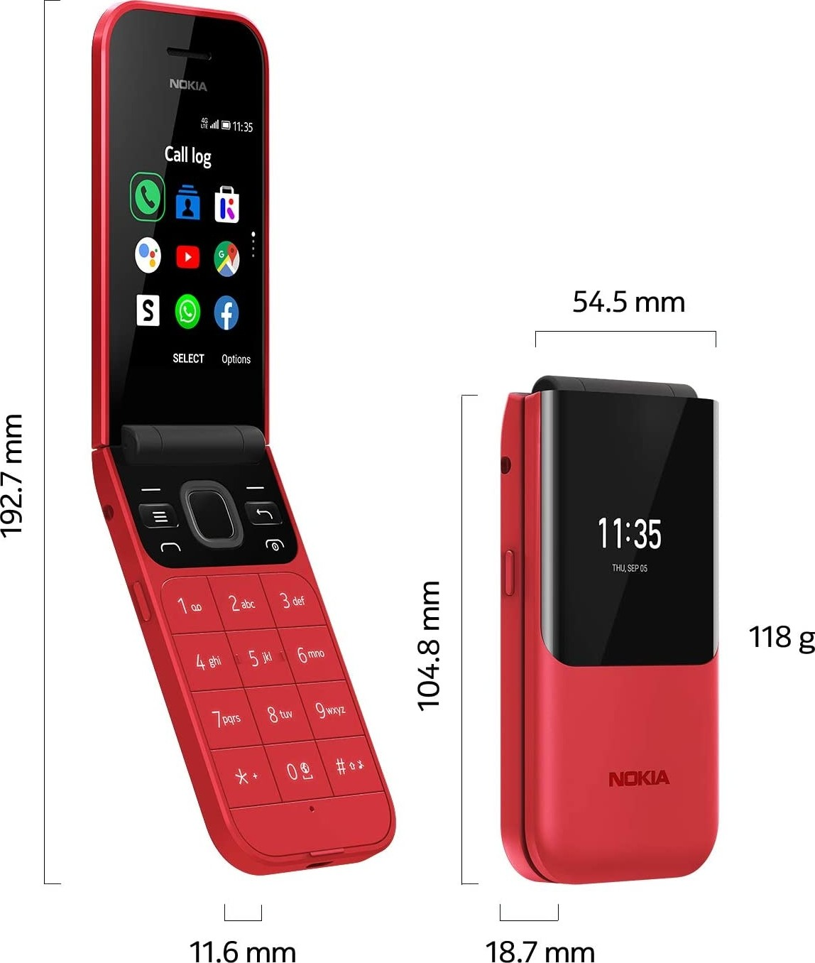 📱 Nokia 2720 Flip – Dual SIM –  with WhatsApp & Facebook - Classic Foldable Phone with WhatsApp & 4G LTE – Black & Gray – Ksh 3,249