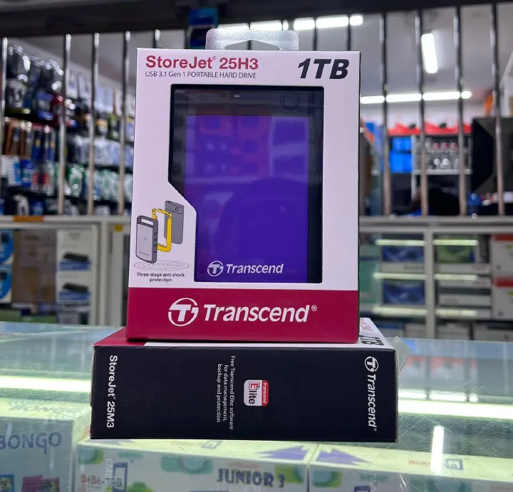 🟢 Transcend 1TB / 2TB External Hard Drive – USB 3.1 High-Speed Portable HDD | Shock-Resistant | Backup Support | Plug & Play for PC, Mac, PS4, CCTV – Brand New
