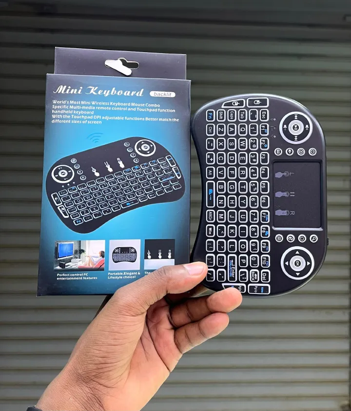 Mini Wireless Android Keyboard with Touchpad – Backlit 2.4GHz USB Rechargeable Remote Controller | Ideal for Smart TVs, Projectors, Android Boxes, Laptops & More