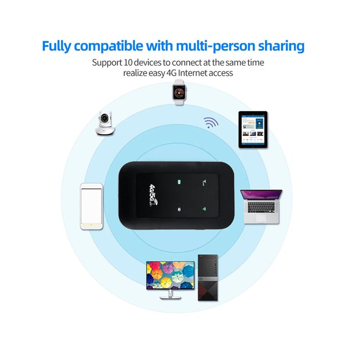 🟢 Deenakin Pocket MiFi 4G LTE Wireless Router – Portable WiFi Hotspot | SIM Card Support | High-Speed Internet | Rechargeable Battery | Ideal for Travel, Home, Office