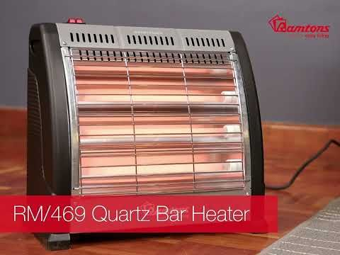 Ramtons Quartz Heater RM/469 – 3 Heat Settings | Tip-Over Safety | Instant Warmth | Low Power Consumption | Compact & Efficient for Home or Office Heating