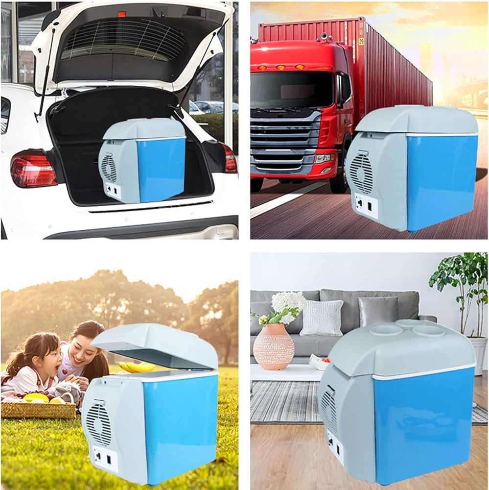 7.5L Portable Car Fridge – Mini Electric Cooler & Warmer | 12V DC for Vehicles | Low Noise | Dual Function | Ideal for Travel, Camping, Road Trips & Office Use