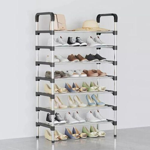 👟 Portable Shoe Rack Organizer – 7-Layer & 8-Layer Options | Space-Saving, Durable & Dustproof | Fully Restocked | Black/Grey