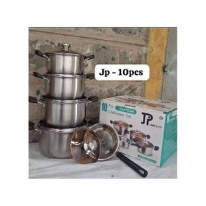 🍽️ Jamespot 10-Piece Stainless Steel Cooking Set – Heavy Duty | Premium Quality | Fully Restocked | Ideal for Gas & Electric Cookers