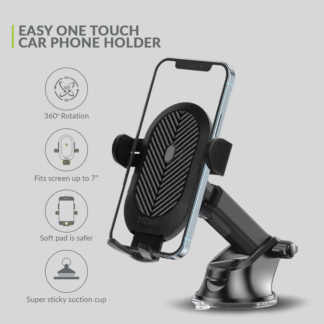 📱 SH-3100 Universal Car Phone Holder | 360° Rotating Dashboard & Windshield Mount 🚗