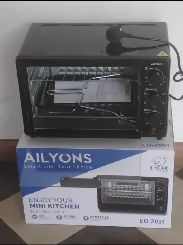 Ailyons Electric Oven – 20L or 40L – Bake, Toast, Grill & Roast – Adjustable Temperature – Multiple Heat Settings – Glass Door – Durable Design – 1300W/1800W – Black – AO-20 / AO-40