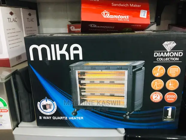 Mika Top & Front Quartz Heater – Powerful Electric Room Heater with Dual Heating Elements, Adjustable Thermostat & Safety Features – Energy Efficient