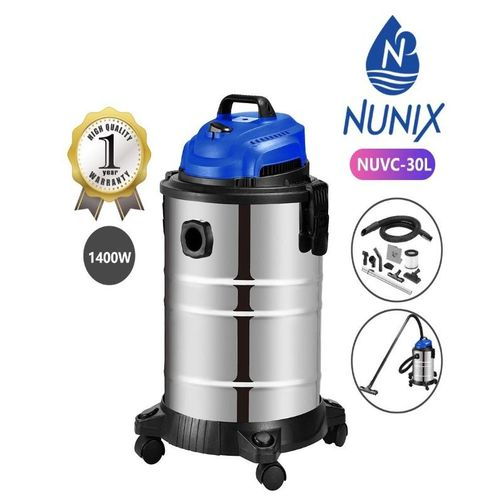 Nunix 30 Litres Wet & Dry Vacuum Cleaner NUVC-30L – Powerful 3-in-1 Industrial & Home Cleaning Machine with Blower, Large Capacity, Heavy Duty Motor