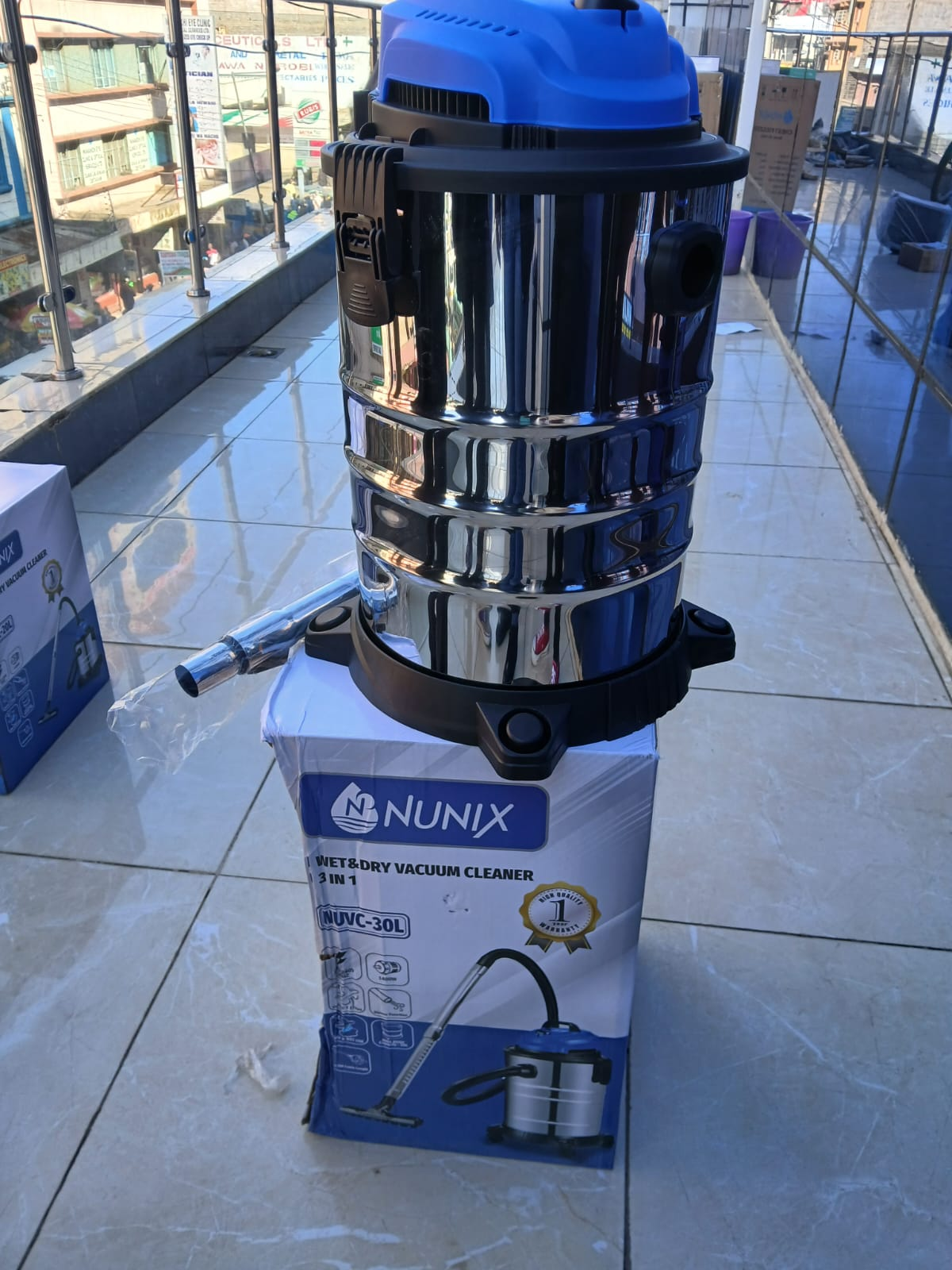 Nunix 30 Litres Wet & Dry Vacuum Cleaner NUVC-30L – Powerful 3-in-1 Industrial & Home Cleaning Machine with Blower, Large Capacity, Heavy Duty Motor