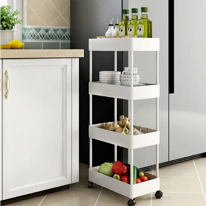 Fruit stand/ snack stand/ bathroom stand. 4 Tier Slim Storage Shelf Kitchen Bathroom Organiser Rack Shelving Unit Wheels