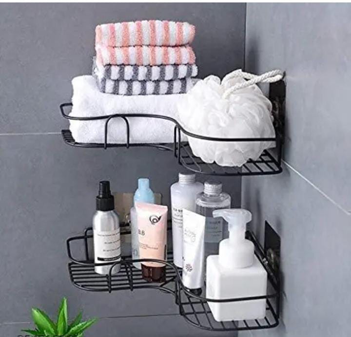 🛁 Bathroom Corner Shelf Organizer – Wall Mounted, Space-Saving Multipurpose Rack for Toiletries, Shampoo, Soap, and Accessories – Durable & Easy Installation